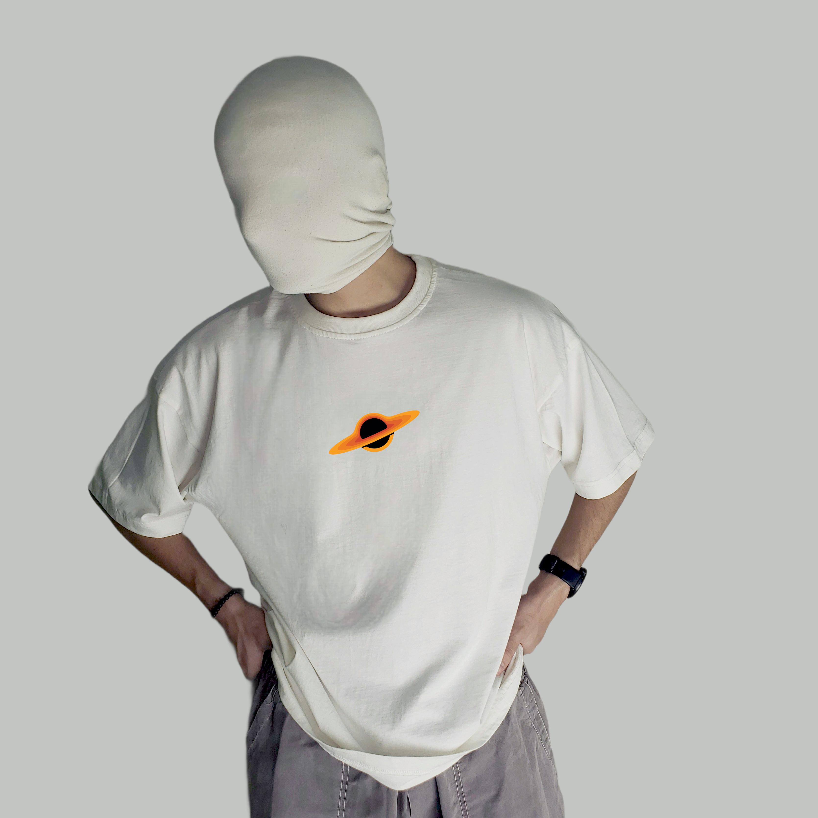 Black Hole Oversized T-Shirt Color white image